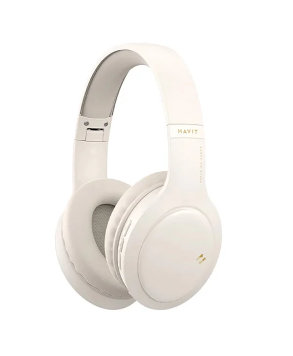 Havit H633BT Ασύρματα / Ενσύρματα Over Ear Ακουστικά με 22 ώρες Λειτουργίας Μπεζ