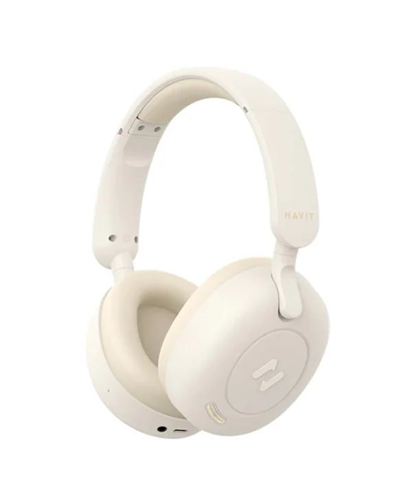 Havit H628BT Ασύρματα / Ενσύρματα Over Ear Ακουστικά με Ραδιόφωνο με 9 ώρες Λειτουργίας και Quick Charge Μπεζ