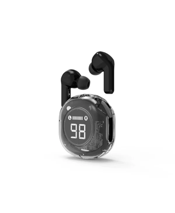 Gembird Transparent In-ear Bluetooth Handsfree Ακουστικά με Θήκη Φόρτισης Μαύρα TWST-01-BK