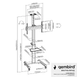Gembird TVS-70T-02 Βάση Τηλεόρασης Δαπέδου έως 70kg Μαύρο - Image 10