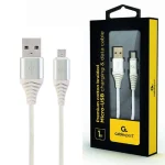 Cablexpert Braided USB 2.0 to micro USB Cable Ασημί 1m (CC-USB2B-AMmBM-1M-BW2)