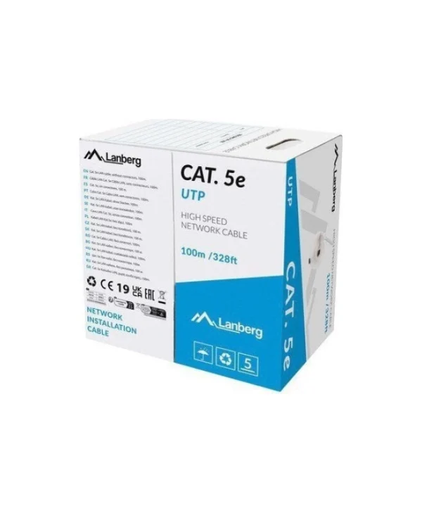 Lanberg U/UTP Cat.5e (Gigabit) Καλώδιο Δικτύου Ethernet 100m Γκρι LCU5-11CU-0100-S