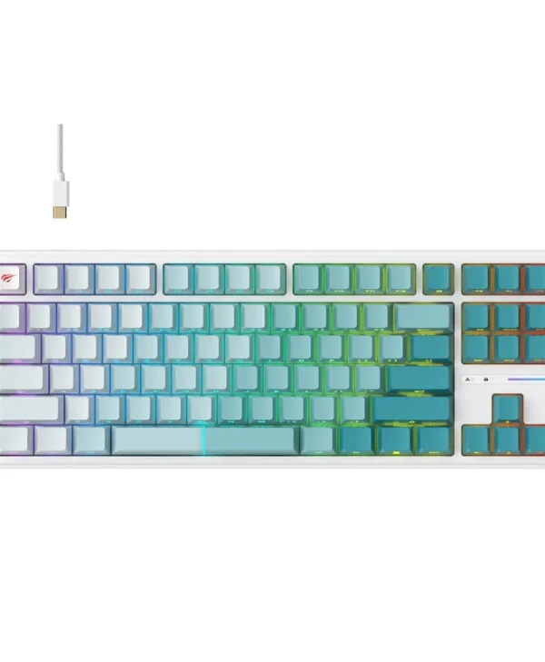 Havit KB901L Gaming Μηχανικό Πληκτρολόγιο με RGB φωτισμό (Αγγλικό US) Λευκό KB901Lwg