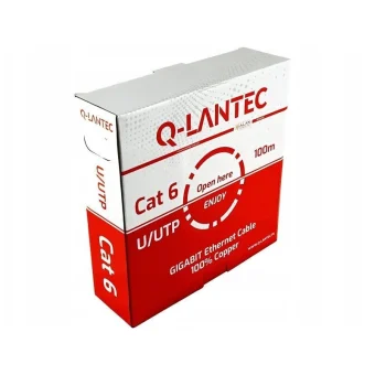 Q-Lantec U/UTP Cat.6 (Gigabit) Καλώδιο Δικτύου Ethernet 55m Γκρι KIU6PVC100Q