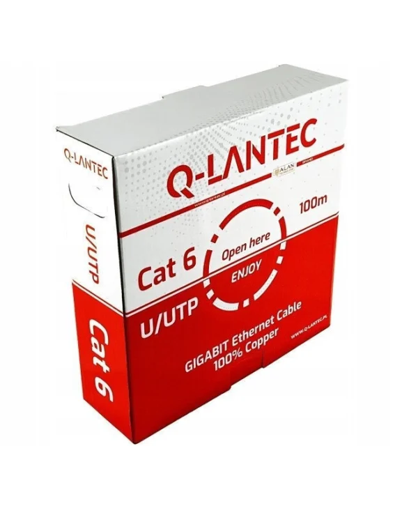 Q-Lantec U/UTP Cat.6 (Gigabit) Καλώδιο Δικτύου Ethernet 55m Γκρι KIU6PVC100Q