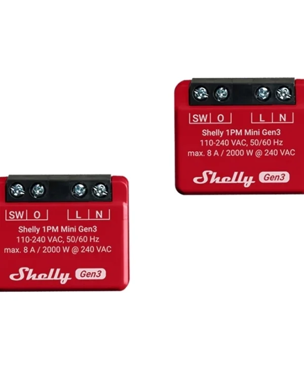 Shelly Smart Switch Wi-Fi, Bluetooth, ZigBee & RF 10A με Τηλεχειριστήριο 2τμχ Shelly_1PM_Mini_Gen4_2er