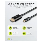 Goobay USB 3.1 Cable USB-C male - DisplayPort Μαύρο 1m 75704 - Image 3