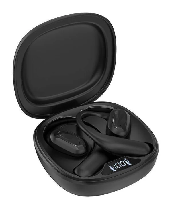 Gembird OWS-01-BK Open Ear Bluetooth Handsfree Ακουστικά με Θήκη Φόρτισης Μαύρα