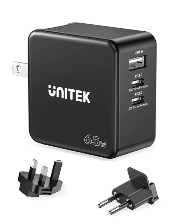 Unitek Φορτιστής Χωρίς Καλώδιο με Θύρα USB-A και 2 Θύρες USB-C 188W Power Delivery Μαύρος (P1234AGY01-EU)