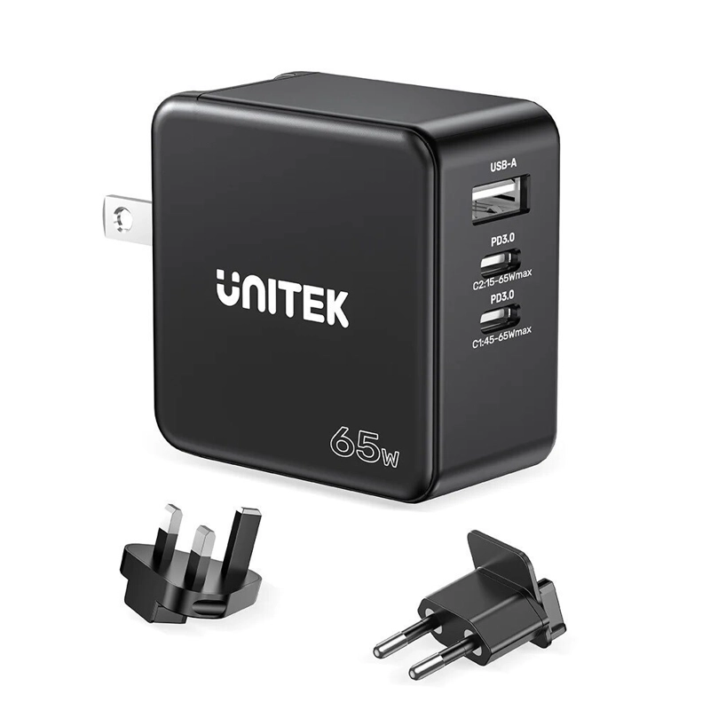 1 Unitek Φορτιστής Χωρίς Καλώδιο με Θύρα USB-A και 2 Θύρες USB-C 188W Power Delivery Μαύρος (P1234AGY01-EU) - Image 1