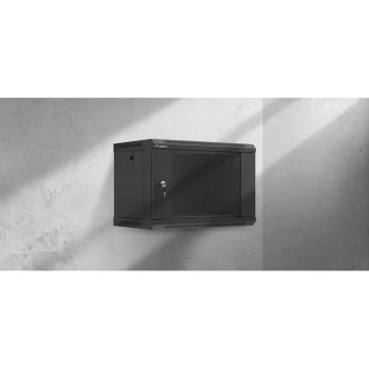 Lanberg Επιτοίχια Καμπίνα Rack 6U Μαύρο WF03-5306-10B