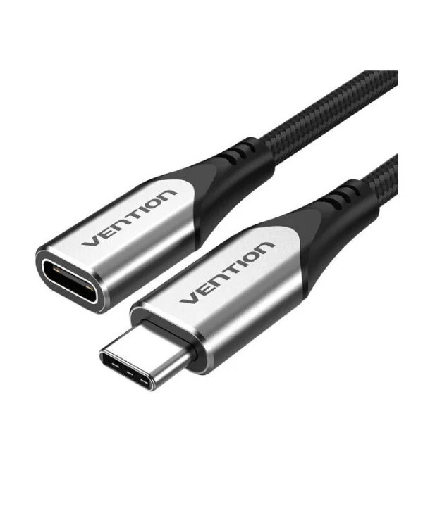 Vention Braided USB 3.1 Cable USB-C male - USB-C female 60W PD Γκρι 1m TABHF