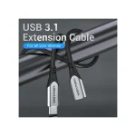 Vention Braided USB 3.1 Cable USB-C male - USB-C female 60W PD Γκρι 1m TABHF - Image 5