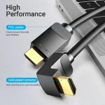 Vention HDMI 2.0 Premium High Speed 4K 60Hz HDR Angle (90°) Cable HDMI male - HDMI male 2m Μαύρο AARBH - Image 2