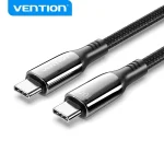 Vention Braided USB 2.0 Cable USB-C male - USB-C 100W PD Μαύρο 1.2m CTKBAV