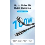 Vention Braided USB 2.0 Cable USB-C male - USB-C 100W PD Μαύρο 1.2m CTKBAV - Image 3