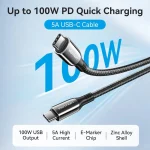 Vention Braided USB 2.0 Cable USB-C male - USB-C 100W PD Μαύρο 2m CTKBH - Image 2