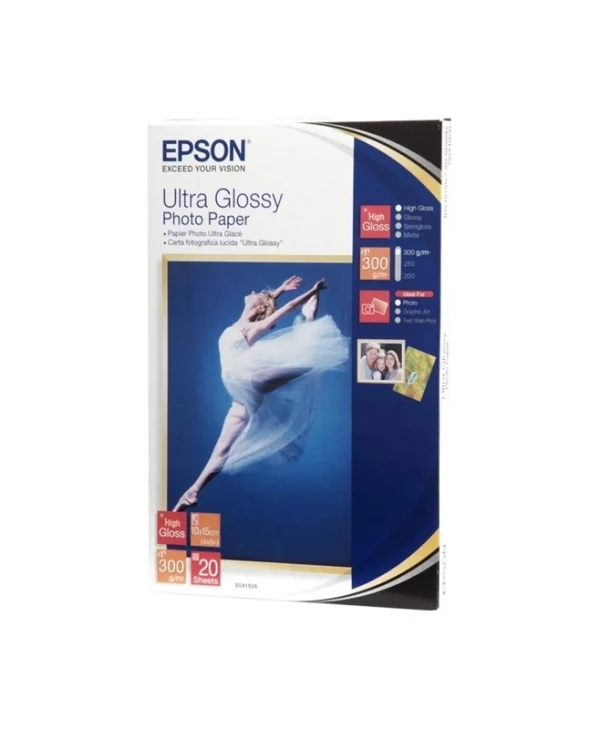 Epson Φωτογραφικό Χαρτί A6 (10x15) 300gr/m² για Εκτυπωτές Inkjet 20 Φύλλα C13S041926