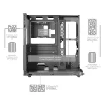 Mars Gaming MC-INFINIOLITE Gaming Midi Tower Κουτί Υπολογιστή με Πλαϊνό Παράθυρο Μαύρο TACMARS-MCINFINIOLITE - Image 11