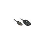 Manhattan USB 2.0 Cable USB-A male - USB-A female Μαύρο 10m 150248
