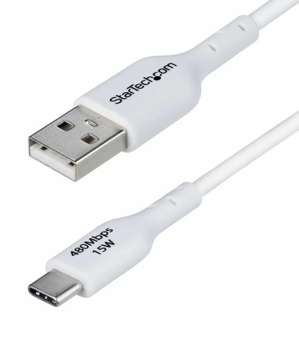 StarTech Braided USB 2.0 Cable USB-C male - USB-A PD Λευκό 3m USB2AC3MNCWHE
