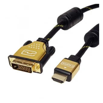 Roline Cable DVI-D male - HDMI male 10m Μαύρο (11.04.5895-5)