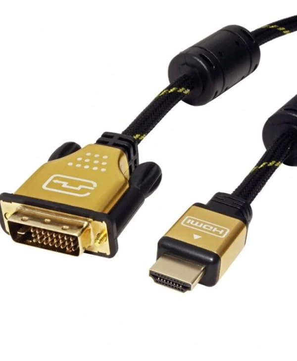 Roline Cable DVI-D male - HDMI male 10m Μαύρο (11.04.5895-5)