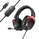 QCY Heroad VT200 Over Ear Gaming Headset με σύνδεση Bluetooth / USB QCY-H8GM Black Red - Image 2