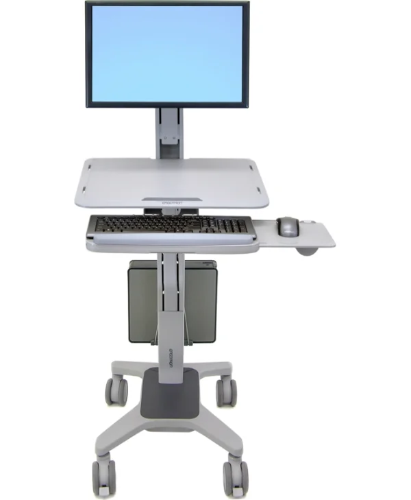 Ergotron WorkFit-C Βάση Δαπέδου Υπολογιστή με Ροδάκια Ασημί 24-198-055