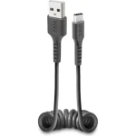 SBS Spiral USB 2.0 Cable USB-C male - USB-A Μαύρο 0.5m TECABLETYPCSK