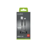 SBS Spiral USB 2.0 Cable USB-C male - USB-A Μαύρο 0.5m TECABLETYPCSK - Image 2