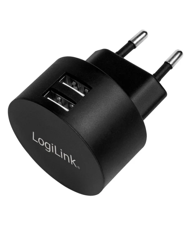 LogiLink Φορτιστής Χωρίς Καλώδιο με 2 Θύρες USB-A 10.5W Μαύρος (PA0218)