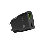 Natec Φορτιστής Χωρίς Καλώδιο GaN με Θύρα USB-A και Θύρα USB-C 20W Power Delivery Μαύρος (NUC-2377) - Image 2