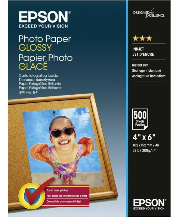 Epson Φωτογραφικό Χαρτί A6 (10x15) 200gr/m² για Εκτυπωτές Inkjet 500 Φύλλα C13S042549