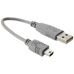 StarTech USB 2.0 Cable USB-A male - mini USB-B male Γκρι 0.15m (USB2HABM6IN) - Image 3