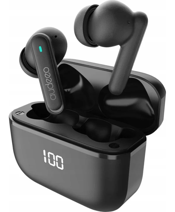Audeeo AO-EANC2 In-ear Bluetooth Handsfree Ακουστικά με Θήκη Φόρτισης Μαύρα AOAERO