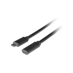 Lanberg USB 3.2 Cable USB-C male - USB-C female 100W PD Μαύρο 1.5m CA-USBE-20CC-0015-BK