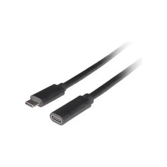 Lanberg USB 3.2 Cable USB-C male - USB-C female 100W PD Μαύρο 1.5m CA-USBE-20CC-0015-BK