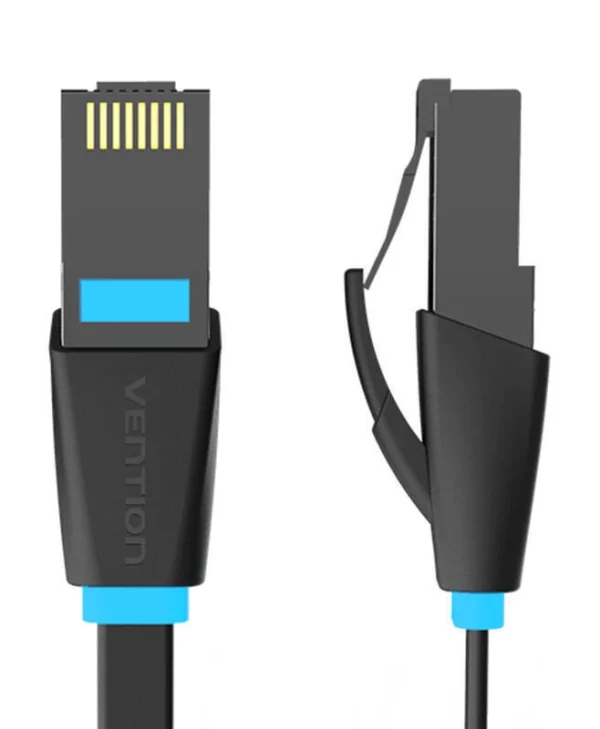 Vention Flat Direct Attach Copper Cat.6 (Gigabit) Καλώδιο Δικτύου Ethernet 0.5m Μαύρο IBJBD