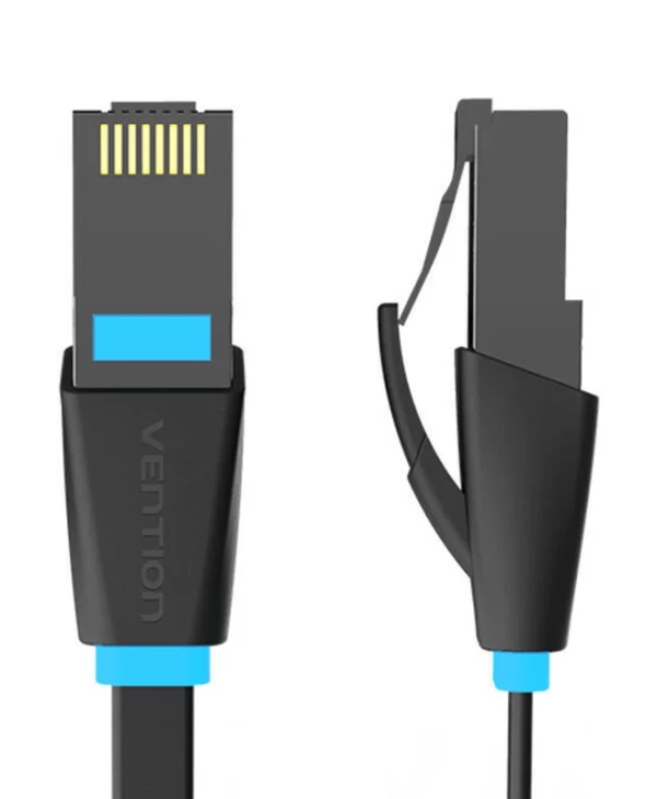 Vention Flat Direct Attach Copper Cat.6 (Gigabit) Καλώδιο Δικτύου Ethernet 1m Μαύρο IBJBF