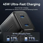 Vention Φορτιστής GaN με 2 Θύρες USB-C και Καλώδιο USB-C - USB-C 30W Power Delivery Γκρι (FCEH0-EU) TZ-FCFH0-EU - Image 5