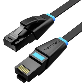 Vention Flat U/UTP Cat.6 (Gigabit) Καλώδιο Δικτύου Ethernet 2m Μαύρο IBJBH