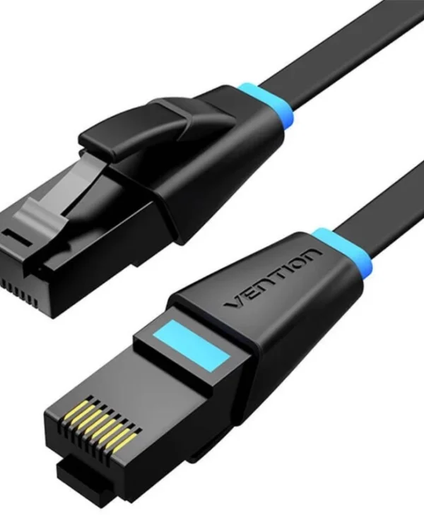 Vention Flat U/UTP Cat.6 (Gigabit) Καλώδιο Δικτύου Ethernet 2m Μαύρο IBJBH