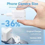 Vention Φορτιστής Χωρίς Καλώδιο GaN με Θύρα USB-A και Θύρα USB-C 30W Power Delivery Ροζ (TZ-FCEP0-EU) - Image 4
