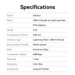 Vention Μετατροπέας USB-A female σε Lightning male 1τμχ CUCH0 - Image 3