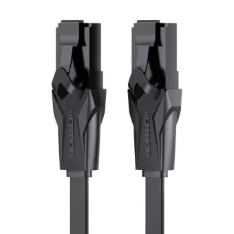 Vention Flat U/UTP Cat.6 (Gigabit) Καλώδιο Δικτύου Ethernet 0.75m Μαύρο IBABE