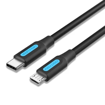 Vention Male USB 2.0 Cable USB-C male - micro USB-A Μαύρο 0.5m COVBD
