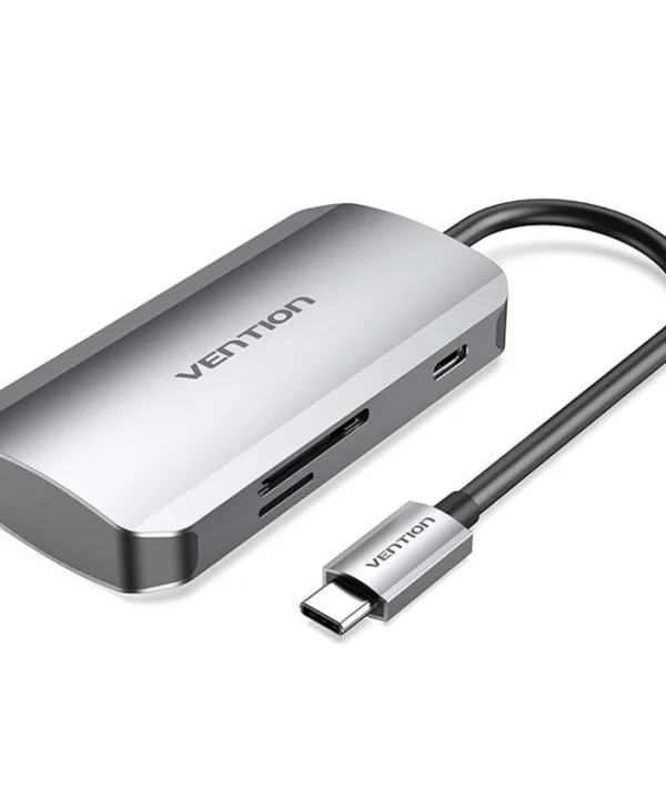 Vention USB-C Docking Station με PD Γκρι (TNHHB)