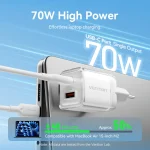 Vention Φορτιστής Χωρίς Καλώδιο GaN με Θύρα USB-A και Θύρα USB-C 70W Ροζ (FCGP0-EU) TZ-FCGP0-EU - Image 6