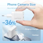 Vention Φορτιστής Χωρίς Καλώδιο GaN με Θύρα USB-A και Θύρα USB-C 70W Ροζ (FCGP0-EU) TZ-FCGP0-EU - Image 7